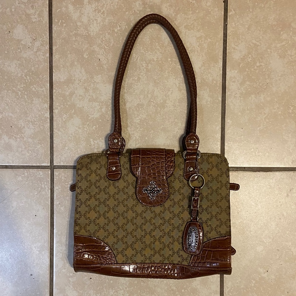 Vintage leather canvas bag